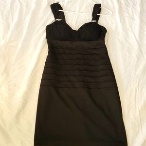 New Year's Eve Nice Event...Beautiful Black Satin Dress Size 12